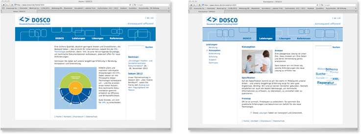 DOSCO 4 - Neugestaltung der Website fr DOSCO Document Systems Consulting GmbH